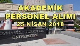 Osmaniye Korkut Ata Üniversitesi Akademik Personel Alımı - 25 Nisan 2018