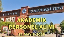 Bartın Üniversitesi Akademik Personel Alımı - 14 Mayıs 2018