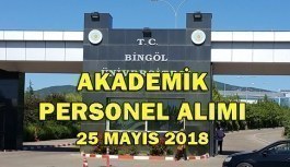 Bingöl Üniversitesi 13 Akademik Personel Alımı Yapacak - 25 Mayıs 2018