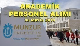 Munzur Üniversitesi 14 Akademik Personel Alım İlanı - 30 Mayıs 2018