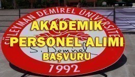 Süleyman Demirel Üniversitesi Akademik Personel Alım İlanı 2018