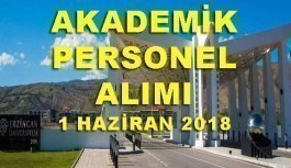 Erzincan Binali Yıldırım Üniversitesi 32 Akademik Personel Alımı - 1 Haziran 2018