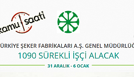 Türkiye Şeker Fabrikaları Genel Müdürlüğü 1090 İşçi Personel Alımı