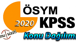 2020 KPSS Tarih Konu Dağılımı