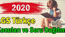 2020 LGS Türkçe Konuları ve Soru Dağılımı
