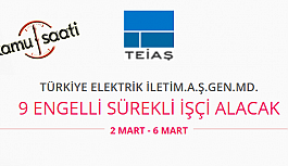 TEİAŞ Türkiye Elektrik İletim A.Ş Genel Müdürlüğü 9 Engelli İşçi Personel Alımı
