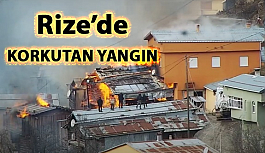 Rize'de çıkan yangında 7 ev tamamen yandı