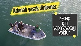 Adana'da 3 arkadaş teknede mangal yaktı