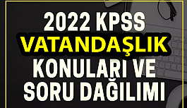 2022 KPSS Vatandaşlık konu dağılımı