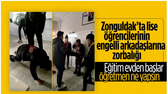 Zonguldak'ta Okuldaki öğrenci zorbalığı kamerada
